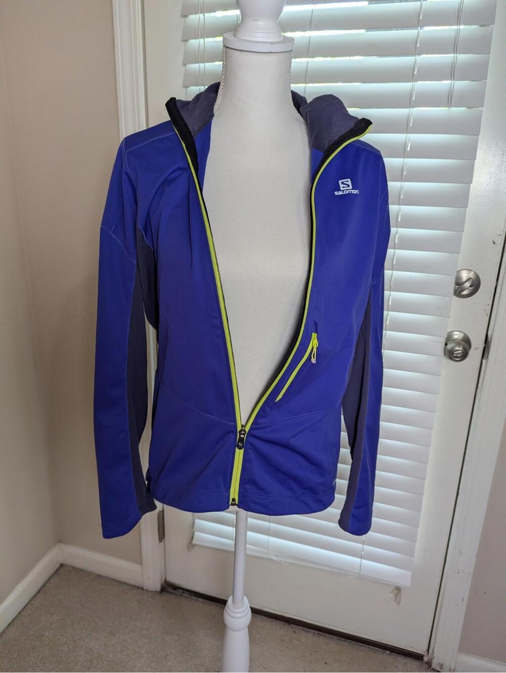 Women's Salomon Royal Blue Windbreaker Ski Jacket Large Pre-owned Excellent